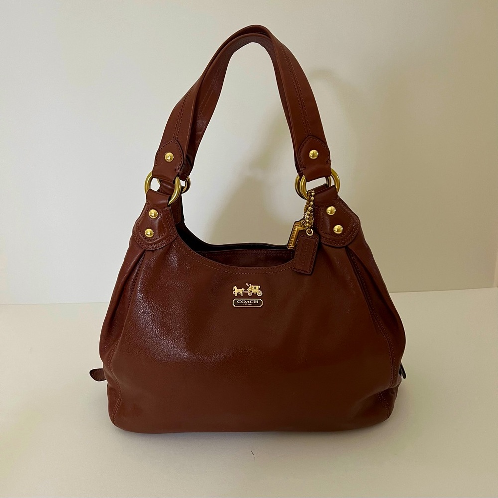 COACH Maggie Madison Brown Leather Hobo Bag
